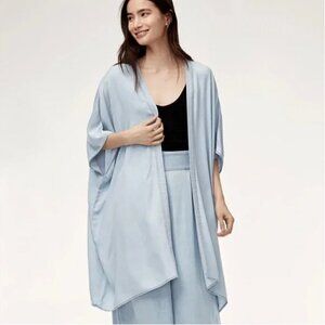 Aritzia Azure Skies Aitken Blouse Lightweight Rayon Twill Kimono Size S/M